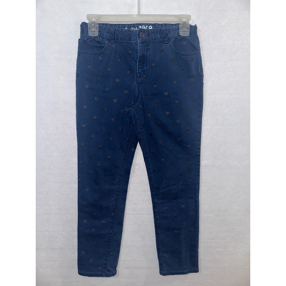 Gap 1969 Kids Boys Size 12 Jeans Blue‎ Polka Dot Super Skinny Mid Rise Denim